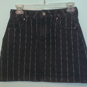 striped jean miniskirt